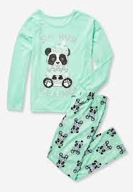 Panda Hug Pajama Set Tween Outfits Kids Fashion Tween Girls Pajamas
