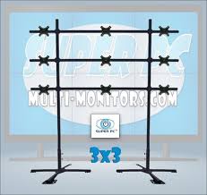 Super Pc 3 X 3 Monitor Mount Portable Video Wall Floor Stand For Up To 9 X 32 Inch Displays Video Wall Monitor Mount Flooring