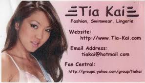TIA KAI fan club, web site adult actress, promo trading card