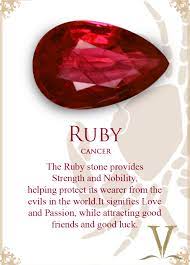 Certain crystals are best for cancer zodiac signs. The Ruby Gem Stone Is For The Sun Sign Cancer Crystal Healing Stones Birth Stones Chart Crystals And Gemstones