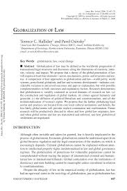 Pdf Globalization Of Law