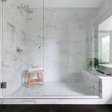We added heated floors and completely reworked the layout and design. Master Bath Shower Design Design Ideas