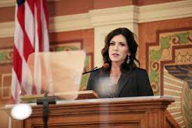 Noem (r) speaks in sioux falls, s.d., on march 17. South Dakota Governor Wants To Rewrite Trans Athlete Ban