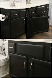 I used the same strategy of painting the insets with a brush and then followed it with a roller. Bathroom Vanity Makeover Easy Diy Home Paint Project Mom Endeavors