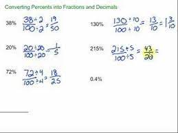Divide 100 by the denominator to find the multiplier. Converting Percents Into Fractions And Decimals Youtube