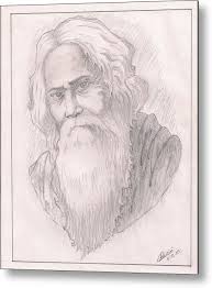 Rabindranath Tagore Metal Print By Ashwini Dey His name is written as rabindranath thakur in many languages of india. rabindranath tagore metal print