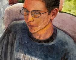 H D BECKER American Artist 1914-1995 SIGNED Original Sweet Boy Portrait  Watercolor Painting 1991 Impressionism Rare Howard Daniel Becker