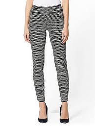 High Waisted Pull On Slim Leg Pant Signature Fit Black White 7th Avenue New York Company In 2020 Black And White Pants Slim Leg Pants Slim Legs