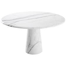 It is a period for loved ones to gather for a meal and enjoy create the perfect dining room ambience for you and your loved ones! Midcentury Round Italian Carrara Marble Dining Table Dining Table Marble Round Marble Table Marble Dining