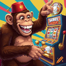 Cartoon monkey in a red fez plays a ...