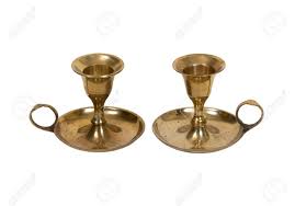 Gently press the wax with your fingernail and remove all parts of the wax that chip off easily. Antique Brass Candle Holders With Circle Handles And Wax Catchers Stock Photo Picture And Royalty Free Image Image 5844651