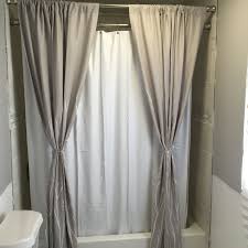 Dkny Curtain Panels From Home Goods As A Double Shower Curtain Double Shower Curtain Unique Shower Curtain Double Swag Shower Curtain