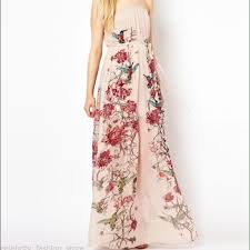 French Connection Hummingbird Gown Floral Chiffon Dress Embroidered Dress Dresses