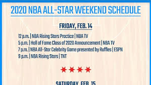 Et, followed by the skills challenge and 3. 2020 Nba All Star Weekend Printable Schedule