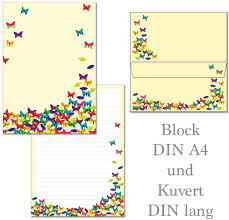 The trick is to come across templates. Schmetterlinge 1 Schreibblock Briefblock Din A4 15 Briefumschlage Din Lang Block Set Schmf Amazon De Burobedarf Schreibwaren