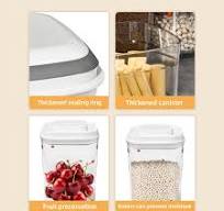 Amazon.com: fecoqi Plastic Jars with Lids,Clear Square Food ...