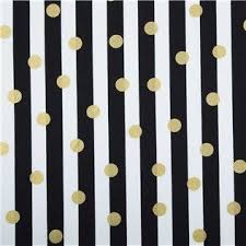 Black And White Striped Table Runner Fabric Cotton Black White Stripe With Metallic Gold Polka Dots 100 Cotton Fabric For Quilting Sewing Home De Gold Dots Gold Polka Dots Striped Table Runner