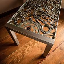 Steel Coffee Table Custom Furniture Engine Parts Table Steel Coffee Table Car Part Furniture Steel Furniture