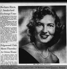 Barbara Hurst marries JF "Jack" Sanderford, 2 Jul 1951