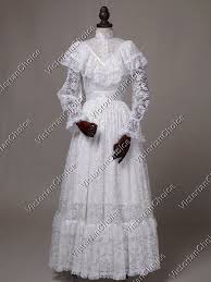 The absolute largest selection of fashion clothing, wedding apparel and costumes with quality. Victorian Edwardian Vintage White Lace Wedding Dress Special Occasion Bridal Gown Ghost Bride Halloween Costume