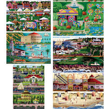Large piece jigsaw puzzles for visually impaired. Set Of 6 Heronim Hometown 300 Large Piece Jigsaw Puzzles Spilsbury