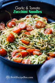 Italian Zucchini Noodles With Garlic Tomato Parmesan Recipe Zoodle Recipes Zucchini Noodle Recipes Healthy Noodle Recipes