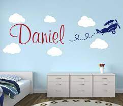 This is one of the best ways to customize your décor and add more decorative items around it if you wish. Airplane Wall Decal Name Nursery Room Decor Art Sticker Lovely Decals World