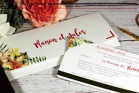 Nous vous recommandons le papier couché mat. Faire Part Billet Avion So Exotic Fairepartunique