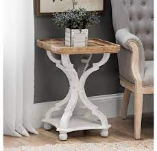 Cozayh Rustic Farmhouse Cottagecore Accent End Table Natural Tray Top Side Table Nightstand For Family Dinning Or Living Room Small Spaces Handcrafted Finis Side Table Wood Farmhouse Side Table Farmhouse End