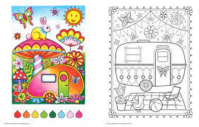 How to draw colorful art supplies for. Amazon Com Happy Campers Coloring Book Coloring Is Fun Design Originals 30 Cheerful Art Activities From Thaneeya Mcardle On High Quality Extra Thick Perforated Pages That Resist Bleed Through 9781574219654 Mcardle Thaneeya Books