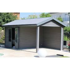 Abri De Jardin En Composite 2 Portes Gris 2 87 M Truffaut