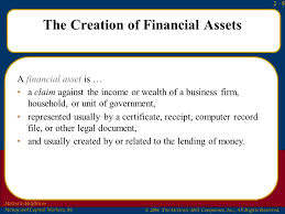 These assets can be issued by any economic unit, such as companies, banks or governments. Chapter 2 Financial Assets Money Financial Transactions And Financial Institutions Ppt Video Online Download