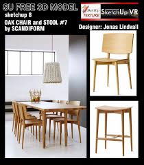 Sketchup Texture Free Sketchup 3d Models Oak Chairs And Stool 7 Oak Chair Chair Stool Design