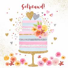 Felicitatie Huwelijk Taart Pastel Kaartje2go