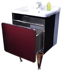How's this for double sink bathroom vanity decorating ideas? Ucore 24 Cherry Red Bathroom Vanity With Faucet Mirror Contemporary Bathroom Vanities And Sink Consoles By Ucore Inc