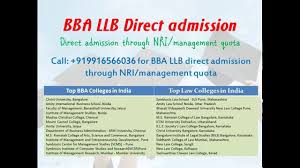 Bba Llb Direct Admission Through Nri Management Quota In Top Colleges Of India Admissions Top Colleges Management