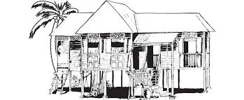 Gambar rumah adat di indonesia gambar baju hitam putih png. Lukisan Rumah Kampung Hitam Putih Cikimm Com