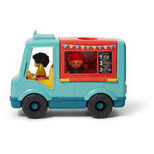 As kids press the button or the driver's seat of this musical toy, they'll hear songs, sounds and phrases to enhance the. Fisher Price Little People Serve It Up Food Truck Big W