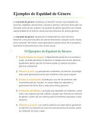 Antes de continuar, lea estos ejemplos. Calameo Ejemplos De Equidad De Genero