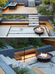Modernbackyard Modernlandscaping Tieredbackyard Dieser Einem Einen Garten Gestuften Hinterhof In 2020 Hinterhof Garten Feuerstelle Garten Hinterhof