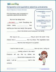Useful for teaching and learning adjectives and adverbs. Comparative And Superlative Adjectives And Adverbs Worksheets K5 Learning