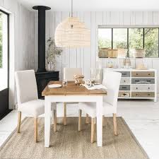 Farbe walnuss mit schwarzer glasplatte. Ausziehbarer Esstisch 4 Bis 8 Personen L90 180 Provence Maisons Du Monde