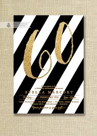 Black And White Stripe Invitation Template Free Black Gold Birthday Party Invitation With Bold Black White Stripes And Gold Glitter Script Number Any Age By Digibuddhapaperie Convite Festa
