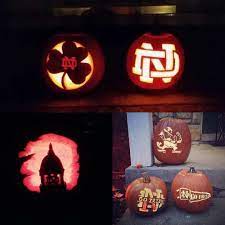 Ohio state pumpkin carving patterns find some notre dame pumpkin stencils that are really cool. Notre Dame On Instagram Have You Carved Your Notredame Pumpkin Yet Share Your Nd Themed Designs With Us Using Ndhalloween