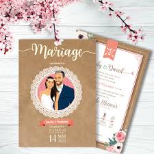 Decouvrez les modeles de faire part de mariage sur le theme de la nature a personnaliser facilement sur planet. Champetre Campagne Chic Kraft Et Fleurs Faire Part De Mariage Original
