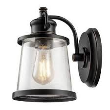 Globe Electric Charlie Collection Oil Rubbed Bronze Led Outdoor Wall Sconce With Clear Seeded Glass Sha Outdoor Sconces Indoor Wall Sconces Outdoor Wall Sconce