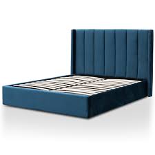 Diy green velvet channel tufted headboard truepenny table. Betsy Queen Sized Bed Frame Teal Navy Velvet Wi Interior Secrets