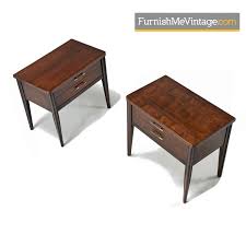 Made in the usa, it's crafted from both solid and manufactured wood, displaying an open lower shelf with planked details. Broyhill Saga Nightstand End Tables Mid Century Modern