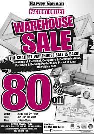 At harvey norman, you can shop with confidence knowing we sell quality products from these leading brands. Harvey Norman Craziest Warehouse Sale Up To 80 Off Pj Citta Mall 6 8 January 2017 Harga Runtuh Harga Runtuh Durian Runtuh