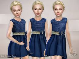 The Sims Resource Blue Cocktail Dress By Lillka Blue Cocktail Dress Dresses Girls Dresses